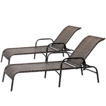 2 Espreguiçadeiras Esteira Catar 7 Regulagens em Fibra Sintética 2 Espreguiçadeiras Esteira Catar 7 Regulagens em Fibra Sintética