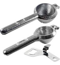 2 Espremedor Manual Laranja Limão + Abridor Garrafas Latas