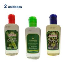 2 Essência Óleo Puro Forte Eucalipto Citronela Pinho 140ml Desinfetante Concentrado - Envio Já