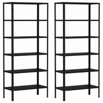 2 Estante De Aço Para Sala Livros Almoxarifado Escritório 6 Prateleiras Armário Multiuso 60cm Reforçado Expositor Loja Quarto