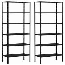 2 Estante De Aço Para Sala Livros Almoxarifado Escritório 6 Prateleiras Armário Multiuso 60cm Resistente Expositor Loja Quarto