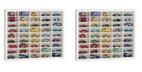 2 Estante Luxo Para 45 Hot Wheels Miniaturas Cor Branca P-01 2 Estante Luxo Para 45 Hot Wheels Miniaturas Cor Branca P-01