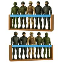 2 Estantes organizadoras para brinquedos bonecos super heróis, Marvel, Barbie Nicho Prateleira decorativa para quarto infantil, escola, creche MDF