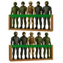 2 Estantes organizadoras para brinquedos bonecos super heróis, Marvel, Barbie Nicho Prateleira decorativa para quarto infantil, escola, creche MDF