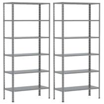 2 Estantes Para Livros Almoxarifado Quarto Escritório Loja Sala Armário De Aço Multiuso 6 Prateleiras Resistente 70cm