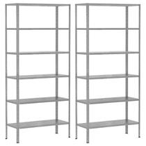 2 Estantes Para Livros Almoxarifado Quarto Escritório Loja Sala Armário De Aço Multiuso 6 Prateleiras Resistente 70cm 2 Estantes Para Livros Almoxarifado Quarto Escritório Loja Sala Armário De Aço Multiuso 6 Prateleiras Resistente 70cm