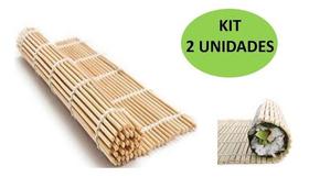 2 Esteiras Sudare Bambu Enrolar Sushi Mat Oriental 23x24 Cm - Reno Comércio e Distribuição