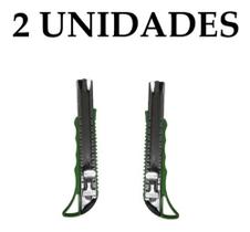 2 Estilete Inox Com Trava Profissional - Lâmina 18mm - 16cm