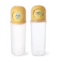 2 Estojos Girar Bob Esponja Pote Escolar Escova Lápis Objeto