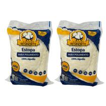 2 Estopas Polimento 400g C/ Algodão 100% Resinorte Original