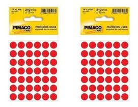 2 Etiqueta Adesiva Para Codificação 12mm Vermelha 210 unidades - Pimaco 2 Etiqueta Adesiva Para Codificação 12mm Vermelha 210 unidades - Pimaco