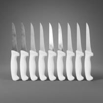 2 Faca de Desossa p/ Corte 6 Polegadas Profissional Inox Cabo Branco Ideal p/ Açougue Mercados Frigo