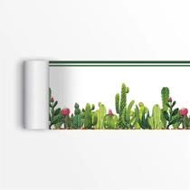2 Faixas Decorativas Adesivas Floral Papel De Parede Cactos Verdes - GF Casa Decor
