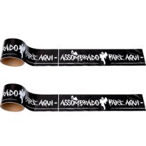 2 Faixas Pretas Interdição Pare aqui Assombrado dia Bruxas