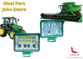 2 Farol De Led Milha Forte Trator Maquina John Deere 108w Par - JP2