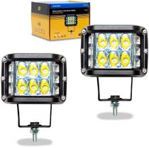 2 Farol de Milha 12 LEDs Dupla Função LEDs Strobe Laterais Premium