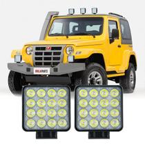 2 Farol De Milha 48w 16 Led Bivolt Off Road Agrícola Jeep