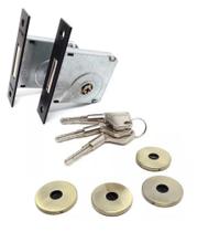 2 Fechadura Auxiliar Tetra P/ Porta madeira Abre C/ A Mesma Chave 3 Chaves