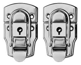 2 Fecho Engate Rápido Médio Externo De Aço Com Chave P/ Case 2 Fecho Engate Rápido Médio Externo De Aço Com Chave P/ Case