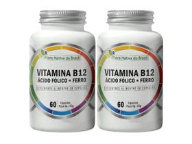 2 Ferro + Ácido Fólico + Vitamina B12 Metilcobalamina 60cps - Flora Nativa