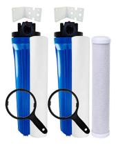 2 Filtro 20'' X2 1/2 + 2 Refil Liso Polipropileno + 1 Carvão Azul 2 Filtro 20'' X2 1/2 + 2 Refil Liso Polipropileno + 1 Carvão Azul
