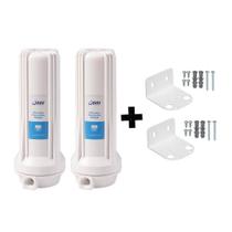 2 Filtros Água 9 3/4 Ponto De Uso Pou Bbi + 2 Suportes Metálicos 2 Filtros Água 9 3/4 Ponto De Uso Pou Bbi + 2 Suportes Metálicos