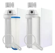 2 Filtros Água Cavalete 1 Plissado Lavável 1 Polipropileno Branco 2 Filtros Água Cavalete 1 Plissado Lavável 1 Polipropileno Branco