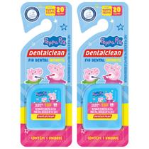 2 fio dental infantil - peppa pig - 20m - azul - dentalclean