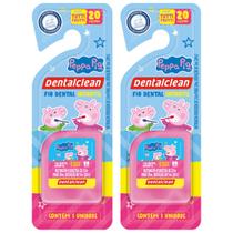 2 fio dental infantil - peppa pig - 20m - rosa - dentalclean
