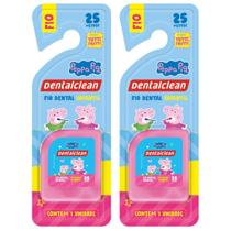 2 Fio Dental Infantil - Peppa Pig - 25M - Rosa - Dentalclean
