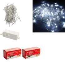2 Fio Pisca Pisca 100 LEDs 8 Funçôes Cordão Transparente 10m - Global