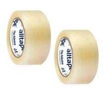 2 Fita Adesiva Transparente Larga Durex Para Embalar 45x100