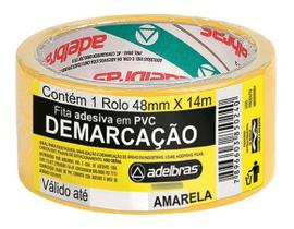 2 Fita Demarcação De Solo Chão Amarelo Adelbrás 14mts 48mm