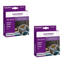 2 Fita LED 12V 20W/m 3000K 5m 240LEDs/m IP20 Save Energy 2 Fita LED 12V 20W/m 3000K 5m 240LEDs/m IP20 Save Energy