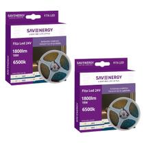 2 Fita LED 24V 18W/m 6500K 5m 240LEDs/m IP20 Save Energy 2 Fita LED 24V 18W/m 6500K 5m 240LEDs/m IP20 Save Energy