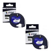 2 Fitas 91201 91201t Compatível Dymo Letratag Plastica Branc