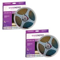 2 Fitas Led Luz Quente 2700k 12w 5m 1800lm 12v Save Energy