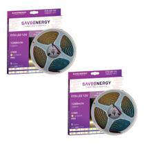 2 Fitas Led Tom Quente 5m 2700k Ip65 12w 1200lm 12v Save Energy 2 Fitas Led Tom Quente 5m 2700k Ip65 12w 1200lm 12v Save Energy