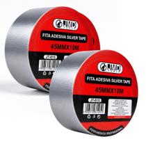 2 Fitas Silver Tape 10m 45cm largura Adesiva Prata Resistente Ultra Aderente Fácil cortar e aplicar 2 Fitas Silver Tape 10m 45cm largura Adesiva Prata Resistente Ultra Aderente Fácil cortar e aplicar