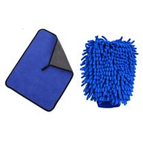 2 Flanela Microfibra Automotiva 30x40 + 1 Luva Microfibra