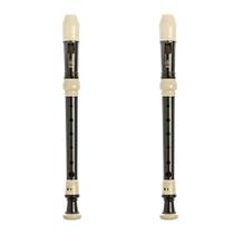 2 Flautas Yamaha Doce Soprano Barroca YRS-32B Série 30 Marrom