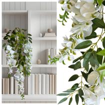 2 Flores Artificiais Pendentes Florais Para Decorações Suspensas ou Arranjos Para Casa Cores Lindas Rosa e Branco 2 Flores Artificiais Pendentes Florais Para Decorações Suspensas ou Arranjos Para Casa Cores Lindas Rosa e Branco