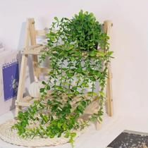 2 Folhagem de pendurar planta verde eucalipto realista 65cm artificiais