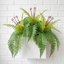 2 Folhagens Samambaia Artificial 40cm Silicone Toque Natural Planta Permanente para Ambientes 2 Folhagens Samambaia Artificial 40cm Silicone Toque Natural Planta Permanente para Ambientes