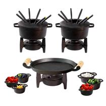 2 Fondues 1,7 L 6 Malgas Réchaud Redondo Chapa De Ferro Fundido