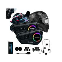 2 Fones De Ouvido Para Capacete Bluetooth Headset Rgb Sem Fio, ON-MC822 Duplo Dysa Shopp