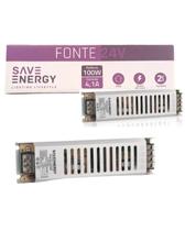 2 Fonte Driver Save Energy Bivolt 24v 100w 4,1A Para Perfil de Fitas Led