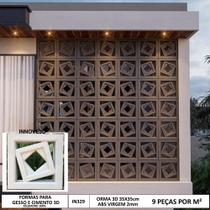 2 forma 3d cobogó elemento vazado dupla face 35x35cm abs 2mm molde para gesso in329