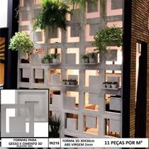 2 Forma 3d Molde Cobogó Vazado U 30x30cm Dupla Face Abs 2mm