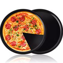 2 Forma Assadeira Redonda Pizza 33cm Antiaderente Grande Aço